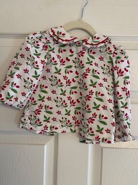 Zuccini kids Holly Berry Christmas/Holiday Blouse 
Size 18 months